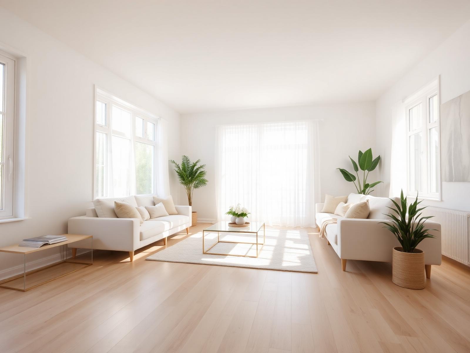 Bright, professionally cleaned modern living room